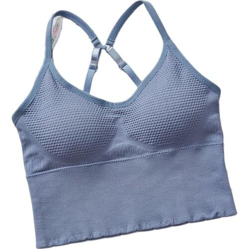 Women Tank Crop Top Honeycomb Shape Camisole Sexy Lingerie Cross Backless Bralette Comfortable Wire Free Underwear Tops 2020