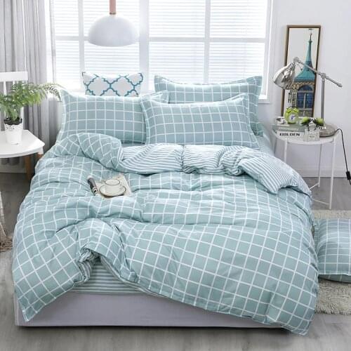 Home Bedding Set Bed Sheet Duvet Cover Set Luxury Pastel Underwear Plaids and Bedspreads Double Bed Set Lovely