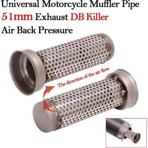 51MM Universal Motorcycle Exhaust Muffler Silencer Back Pressure DB Killer Catalytic Delete Noise Sound Eliminate Noise Escape