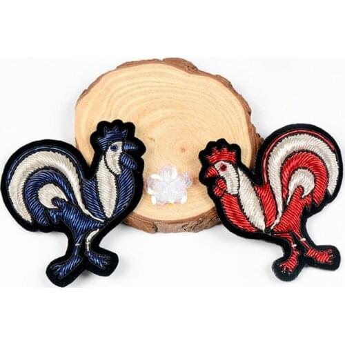 Indian Silk Hand-Embroidered Rooster Brooch Badge Female Cartoon Accessories Coat Pin Badges Jewelry