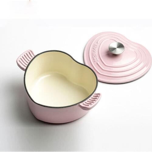 Saucepan Enamel Pot Non-Stick pot Heart-shaped Cookware Cast Iron Pot