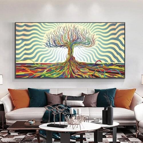 Colorful Tree Canvas Painting Abstract Painting Poster Modern Wall Art Printed Picture For Living Room Home Decoration Cuadros
