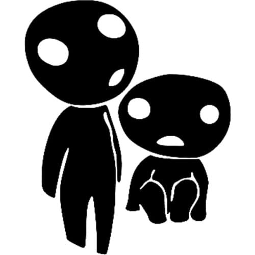 Creative Child Alien Applique Fashion Body Window Decoration PVC Waterproof Sunscreen Car Sticker Black/White/Red/Laser/Silver