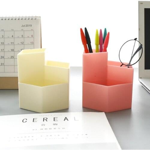 Nordic three-grid ins diamond-shaped creative pen container multi-functional desktop storage box storage bucket decorative