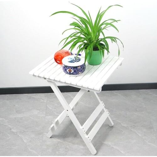 Square Portable Folding Wood Outdoor Side Table