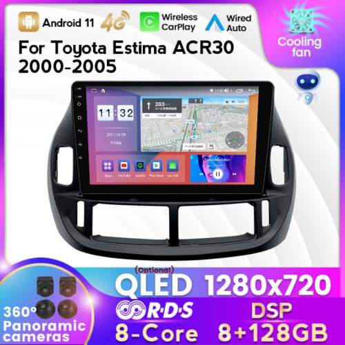 MEKEDE IPS 6+128G DSP Android11 Car Radio Multimedia Player for Toyota Estima ACR30 RHD 2004 GPS Navigation Carplay Auto WIFI BT