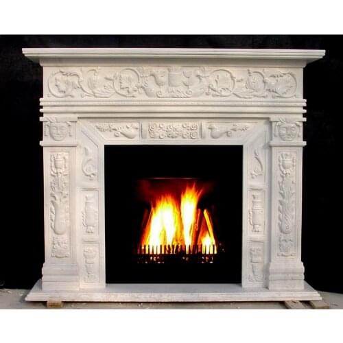 Marble fireplace mantel surround carved stone decor custom made chimney