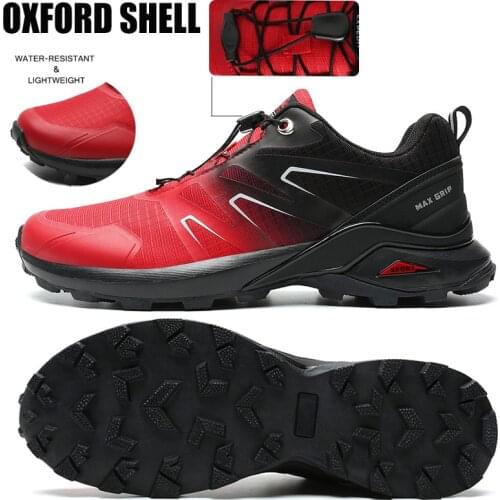 Mens Big Size 40-50 Waterproof Upper Sneakers Lightweight Comfort Anti Slip Boots Low Cut Outdoor Walking Mountain Hiking Shoes