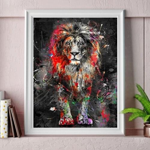 5D DIY Diamond Painting Lion Kit Full Drill Square Round Embroidery Mosaic Art Picture With Rhinestones Home Decoration Gift