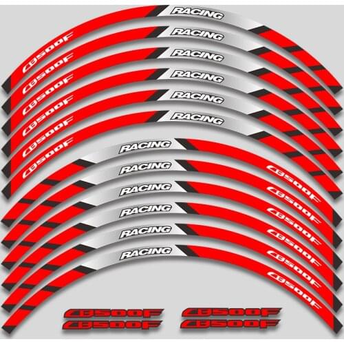 A set of 12pcs high quality motorcycle wheel decals waterproof Reflective stickers rim stripes For Honda CB500F CB 500F cb500f