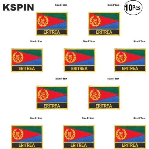Eritrea Flag Embroidery Patches Iron on Saw on Transfer patches Sewing Applications for Clothes in Home&Garden