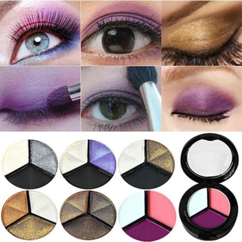 Eyeshadow Palette Skin-friendly Easy to Color 3 Colors Makeup Eye Shadow Palette for Women тени для век палетка косметика