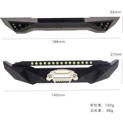 Front Bumper Rear Bumper with LED Light compatible 1/10 RC TRAXXAS TRX4 Defender Axial Scx10 II 90046 90047 JEEP
