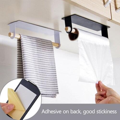 Towel Rack Iron Storage Rack Paste Type Wall-Mounted Kitchen Rag Rack Multifunctional Rack Towel Rack