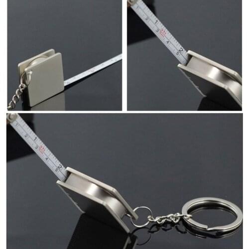 Portable Band Tape Key Chain Metal Ruler Tape Measure Key Ring Measuring Reel Keychain Line Tape Tools Fashion Jewelry