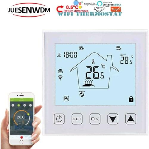 Works with Alexa Google home temperature controller wifi touch screen room thermostat for underfloor heating 16A 3A Optional