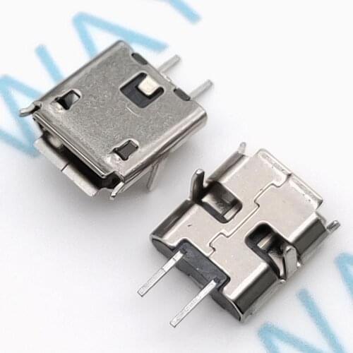 50Pcs Micro Usb 2Pin B Type Female Connector For Mobile Phone Micro Usb Jack Connector 2 Pin Charging Socket
