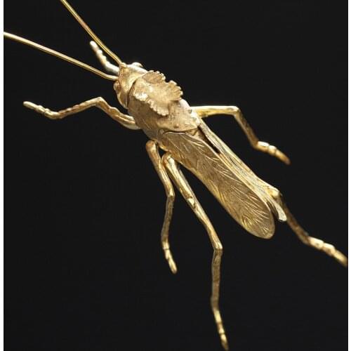 Retro Home Statue Sculpture Resin Golden Locust Tea Pet Ornaments Decoration Grasshopper Home Decor Accessories Gift R3986