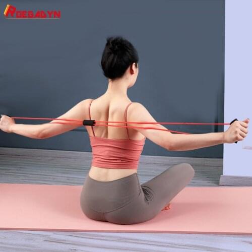 ROEGADYN 8 Word Chest Expander Rope Elastic Fitness Gum Workout Equipment Rubber Resistance Band For Fitness Gym Yoga Crossfit