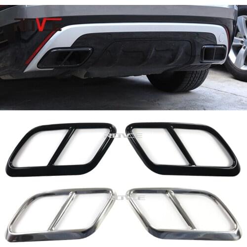 ROVCE Car Pipe Throat Exhaust Outputs TailPipe Frame Cover Trim For Land Rover Range Rover Velar Accessories