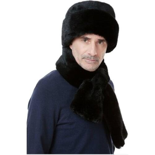 Mens marten imitation mink hat middle aged men flat cap male winter thickening Claus hat B-0652
