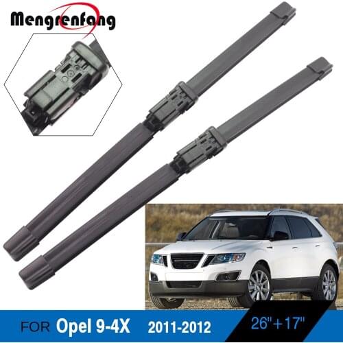 For Saab 9-4X Car Front Windscreen Wiper Soft Rubber Wiper Blades Push Button Arms Accessories 2011 2012