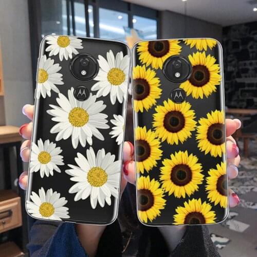Sunflower Daisy Floral for Motorola Moto E5 Play C Z Z2 Z3 G4 G6 Go E4 G5S G7 Play Plus G3 Cover For Moto One TPU Silicone Case