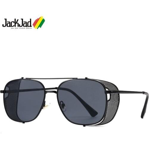 JackJad 2020 Fashion Cool SteamPunk Style Men Pilot Sunglasses Metal Mesh Side Shield Brand Design Sun Glasses Oculos De Sol