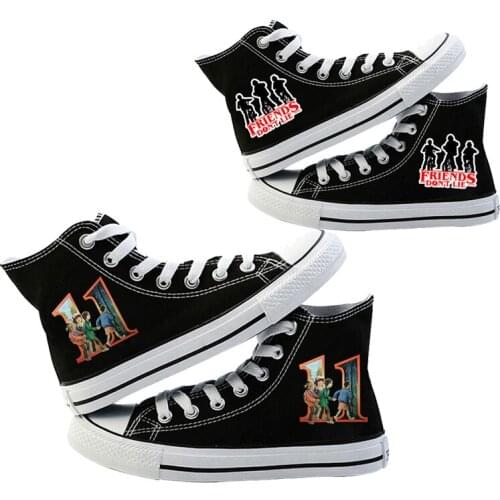 New Stranger Dustin Things Eleven Cosplay Shoes Sneakers Canvas Shoes Women Lovers Casual High Top Vulcanized shoes for Mens