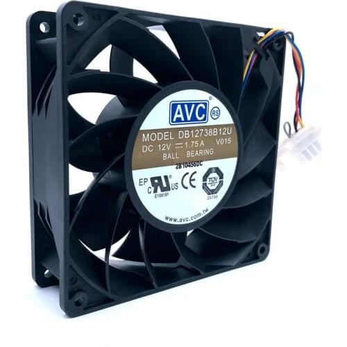 Brand New For AVC DB12738B12U 12738 127*127*38mm DC 12V 1.75A high air volume server miner cooling fan