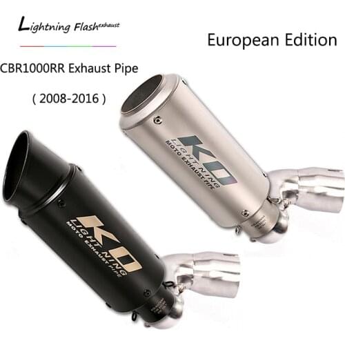 EU Edition for Honda CBR1000RR 2008-2016 Motorcycle Exhaust Pipe Middle Pipe Slip On 51mm Muffler Escapes Removable DB Killer