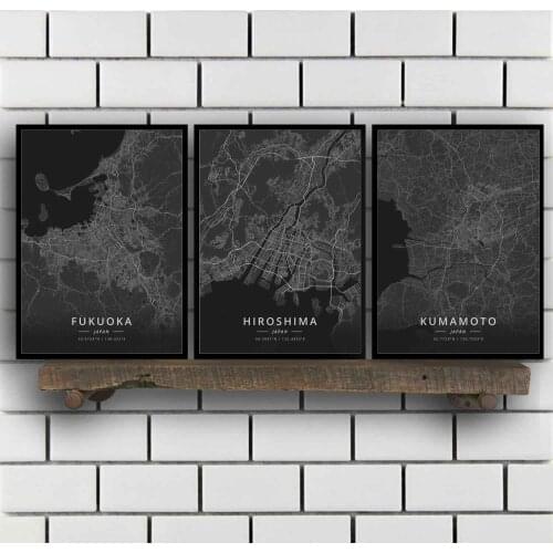 Fukuoka Hiroshima Kumamoto Kyoto Nagoya Osaka Tokyo Japan Poster