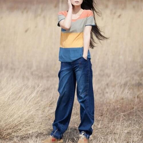 Women Bloomers Pants Female Trousers Plus Size Loose Fit Wide Leg Pants High Waist Casual Jeans Vintage New Fashion Pantolon