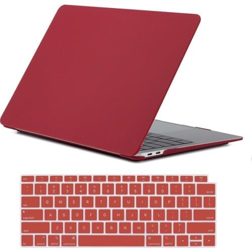Hard Protective Case for Apple Macbook Air 11 /Air 13 /Pro 13 /Pro 15 /Macbook 12" (A1534) Matte Wine Red Shell+US Keyboard Film