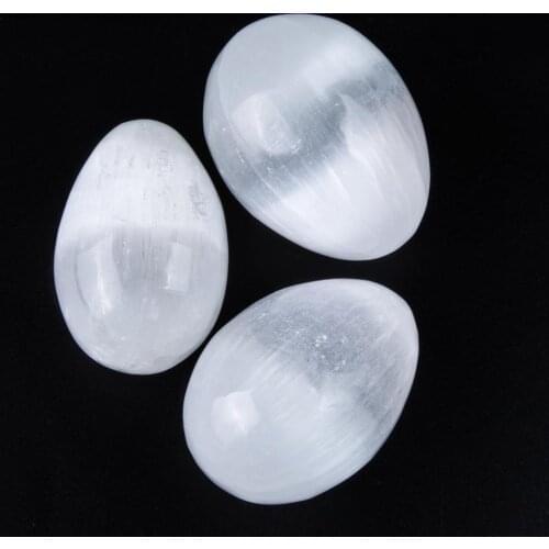 1pcs Selenite Energy Stone Natural Crystal Gemstone Egg Healing Chakra Christmas Gift Remove Negative Energy