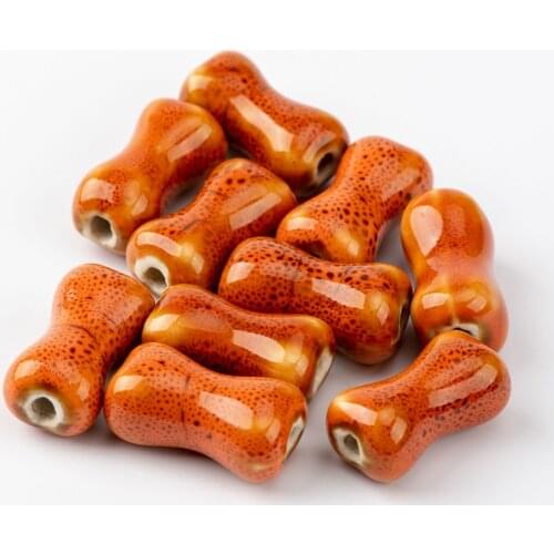 19# 20pcs Bone Shape DIY Ceramic beads China not silicone Specail Ceramic Beads #A317C