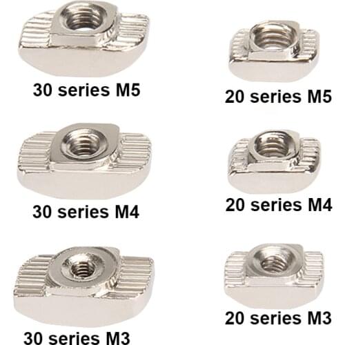 20PCS 2020 2030 Series T Nuts, M3 M4 M5 T Slot Nut Hammer Head Fastener Nut for Aluminum Profile