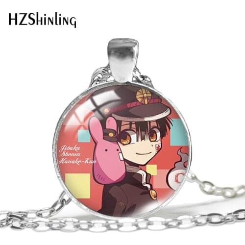2021 New Toilet-Bound Hanako-kun Pendant Necklace Anime Pendants Round Glass Photo Necklaces 25mm Jewelry Gifts Fan