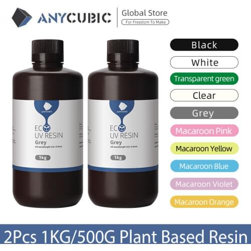 Anycubic 3d Printer 2pcs Plant-based 405nm UV Resin For Photon Mono X Resin Printer Printing Material No Odor resina 3d принтер
