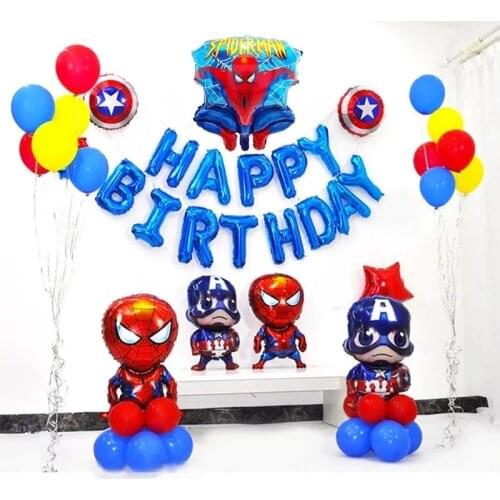 48Pcs Cartoon Hero Spier Man Balloon Birthday Party Decoration Childrens Toy Baby Shower Balloon Air Globos Photo Prop Supplies