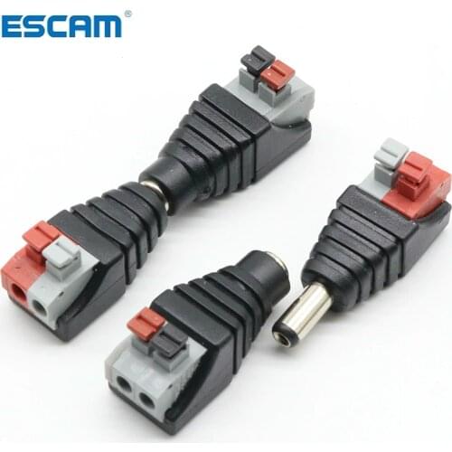 5pcs DC Male +5 pcs DC Female connector 2.1*5.5mm DC Power Jack Adapter Plug Connector for CCTV CAMERA