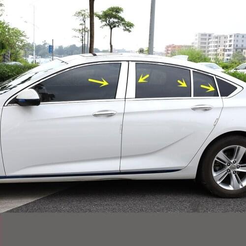 8pcs/set Exterior Stainless teel /PC Window BC Middle Pillar Protective Cover For Buick Regal 2017 18 19 ACA249