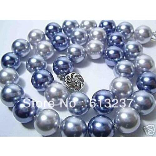 Free shipping fashion diy 10mm multicolor shell simulated-pearl necklace round beads high grade jewelry making 36inch MY2015