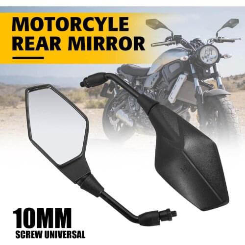 10MM Motorcycle Handlebar Rear View Side Mirror Rearview Mirrors Universal For Honda/Kawasaki/Yamaha/Suzuki/KTM Black