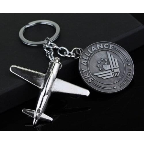 HEYu New Fashion Jewelry Sky Alliance Sky Team Keychain Plane Airline Model Pendant Key Chain Key Ring Keyfob Christmas Gifts