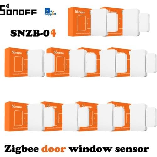 8/1 pcs sonoff zigbee door sensor smart home window detector SNZB-04 sensor support alexa google home IFTTT zbbridge ewelink app