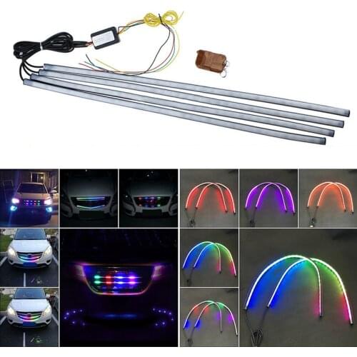 Car COB LED Strip Grille Daytime Running Light Waterproof DRL Turn Signal Strip Auto Working Light,Knight Rider Style