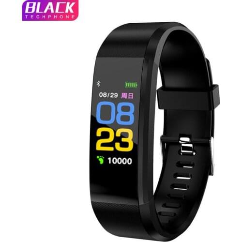 115Plus Fitness Tracker Smart Bracelet Pedometer Smart Band Support Blood Pressure Exercise Heart Rate Monitoring Color Screen