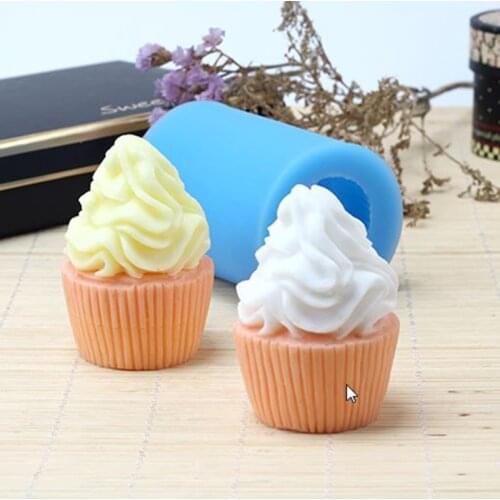 Ice Cream Cup Cake Molds 3D Silicone Soap/Candle Mold Chocolate Craft Molds DIY Handmade soap molds aroma stone moulds