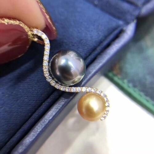 Autumn Jewelry Pendant Setting Mounting Pendant Findings and Component for Oyster Akoya Edison Pearls Corals Jade Stones Beads